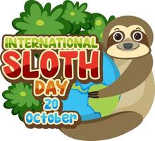 International sloth day banner concept vector