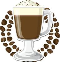 Coffee latte with cream vector