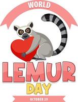 World Lemur Day Poster Design vector