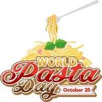 diseño del cartel del día mundial de la pasta vector