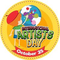 International Artists Day Banner Design vector