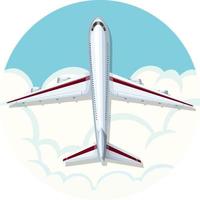 Airplane on circle icon isolated vector