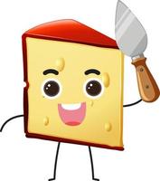 personaje de dibujos animados de queso aislado vector