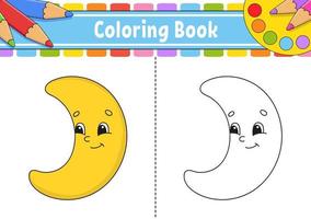 Coloring page for kids. cartoon character. Vector illustration. Black contour silhouette. Isolated on white background.