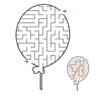 Abstract maze. Game for kids. Puzzle for children. Labyrinth conundrum. Find the right path. Education worksheet. With answer. vector