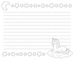 Lined sheet template. Handwriting paper. For diary, planner, checklist, wish list. Vector illustration isolated on white background.