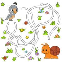 Funny maze for kids. Puzzle for children. cartoon character. Labyrinth conundrum. Color vector illustration. Find the right path.