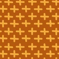 Hand drawn abstract cross seamless pattern. Plus sign endless wallpaper. Doodle style. vector