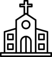 icono de la línea de la iglesia vector