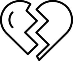 Heartbroken Line Icon vector