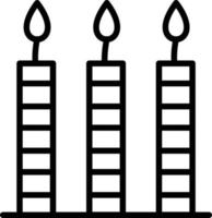 icono de línea de velas de cumpleaños vector