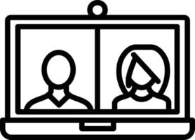 Conference Video Call Line Icon vector