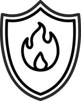 icono de línea de protección contra incendios vector