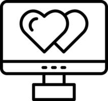 Online Dating Line Icon vector