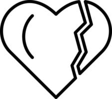 Heartbroken Line Icon vector