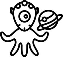 Space Alien Line Icon vector