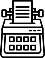 Typewriter Line Icon vector