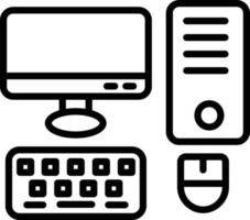 Computer Line Line Icon vector