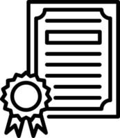 icono de línea de certificado vector