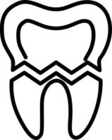 Broken Tooth Line Icon vector