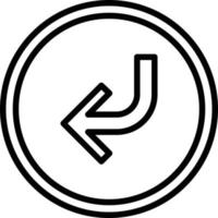 Turn Left Arrow Line Icon vector