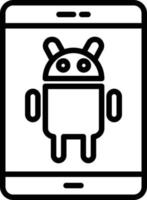 Android Line Icon vector