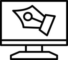 icono de línea de monitor vector