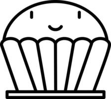 icono de línea de muffin vector