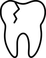 Broken Tooth Line Icon vector