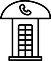 icono de línea de cabina telefónica vector
