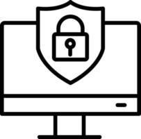 icono de línea de seguridad vector