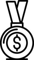 Money Gold Medal Line Icon vector