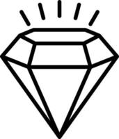 icono de línea de diamante vector