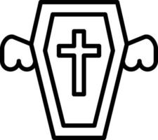 Coffin Line Icon vector