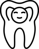 icono de línea de diente sano vector