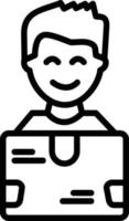 Delivery Man Line Icon vector