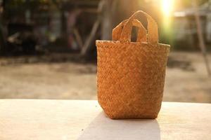 Handicrafts, baskets made of pandan leaves. rural people use pandan leaves to make handicrafts to create value for local materials. photo