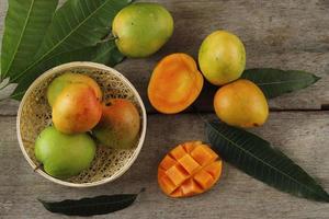 Mangga Gedong Gincu, Ripe of Mango Varian, Mostly Cultivated in Majalengka and Cirebon, West Java. Gedong Gincu Mango Has Red Skin photo