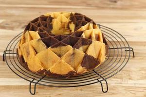 Bundt Marble Cake or Marmer Cake is Cake with Marble Effect made from Two  Different Colours of Batters. photo