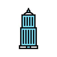 skyscraper business center building color icon vector illustration