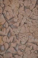 sequía y temporada de verano, paisaje caluroso. imagen de primer plano de tierra seca agrietada. foto