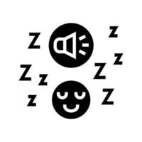 música para dormir glifo icono vector ilustración