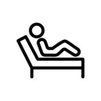 man on the bed is the icon vector. Isolated contour symbol illustration vector