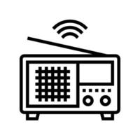 icono de línea de noticias de radio ilustración vectorial vector