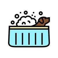 washing dog color icon vector illustration