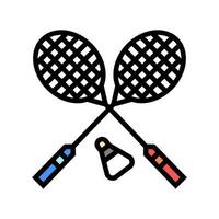 Ilustración de vector de icono de color de juego de deporte de bádminton