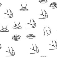 Body And Facial People Parts Vector Seamless Pattern