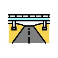 ilustración de vector de icono de color de carretera y puente