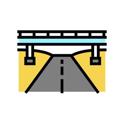 road and bridge color icon vector illustration