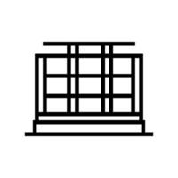 steel frame building line icon vector illustration